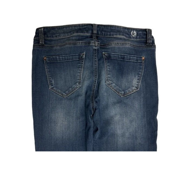 Kensie Jeans size 27 Skinny Unique Blue Distress Slimming 29" Inseam Attractive - Picture 3 of 4